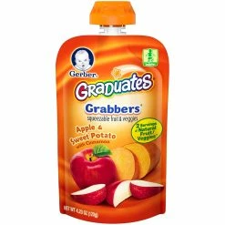 Discount 🔥 Gerber Graduates Grabbers Apple And Sweet Potato 4.23 Oz. Squeezable Pouch ⌛