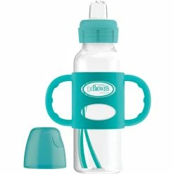 New ✔️ Dr. Brown's Dr. Browns Sippy Spout Bottle With Turquoise Silicone Handles 😉