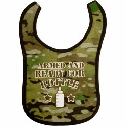 Buy 💯 Trooper Clothing Infant Boys Multicam Armed And Ready For Bottle Cotton Bib 🌟